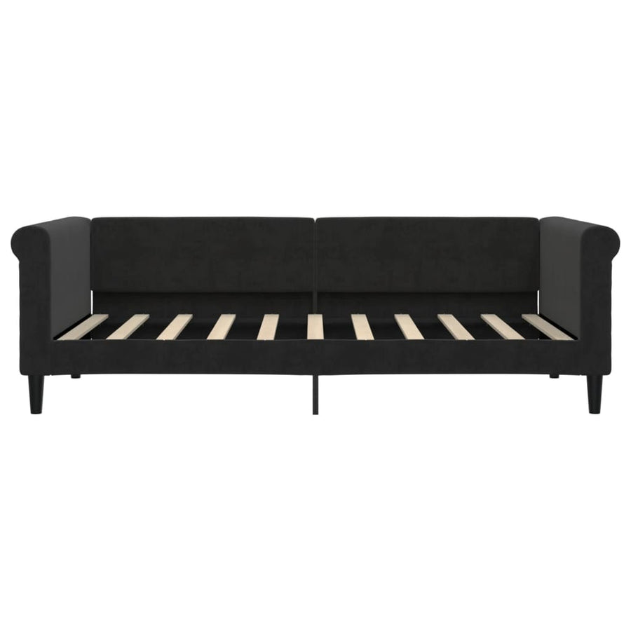 Slaapbank Fluweel 90x190 cm Zwart zonder matras