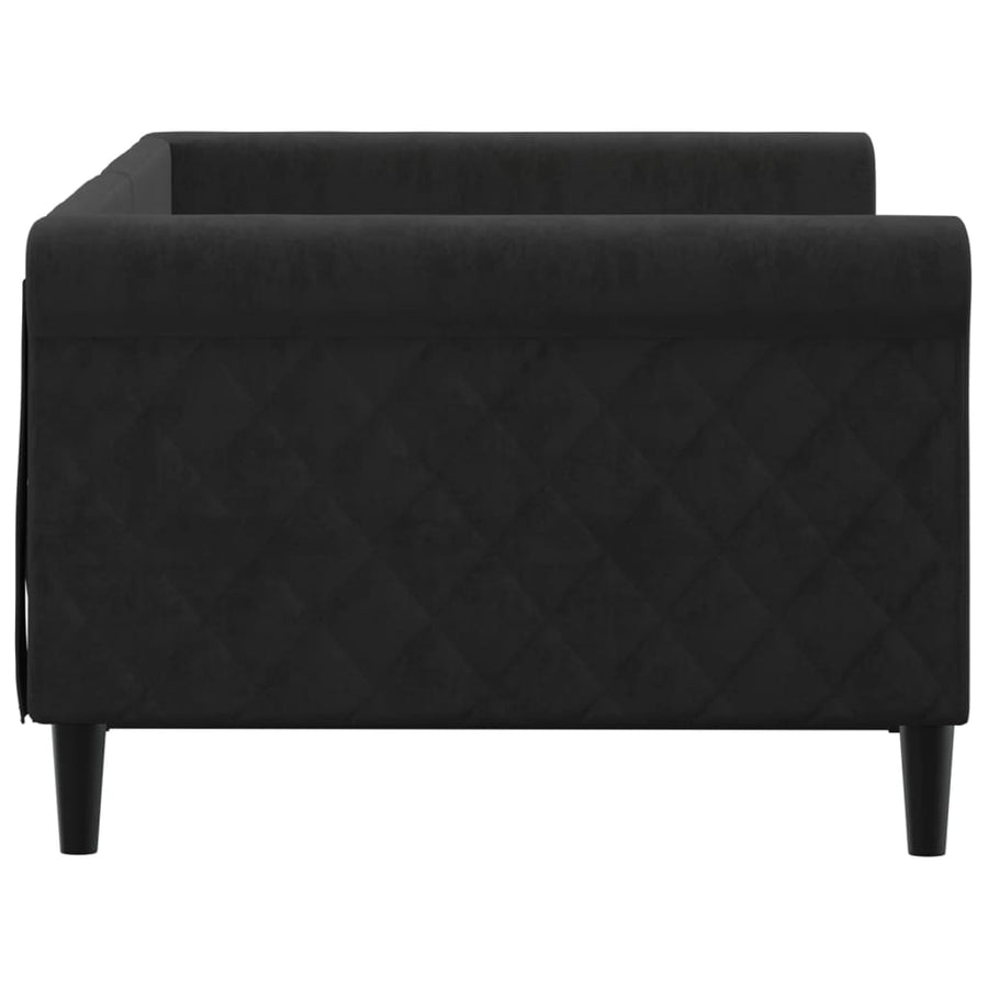 Slaapbank Fluweel 90x190 cm Zwart zonder matras