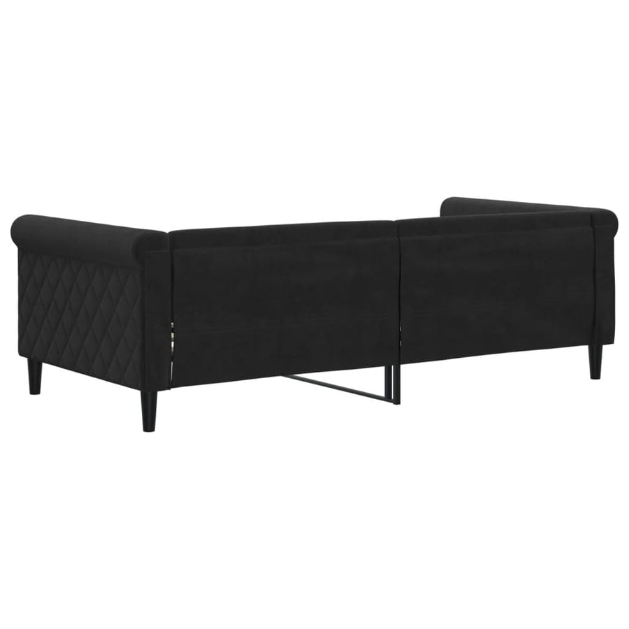Slaapbank Fluweel 90x190 cm Zwart zonder matras