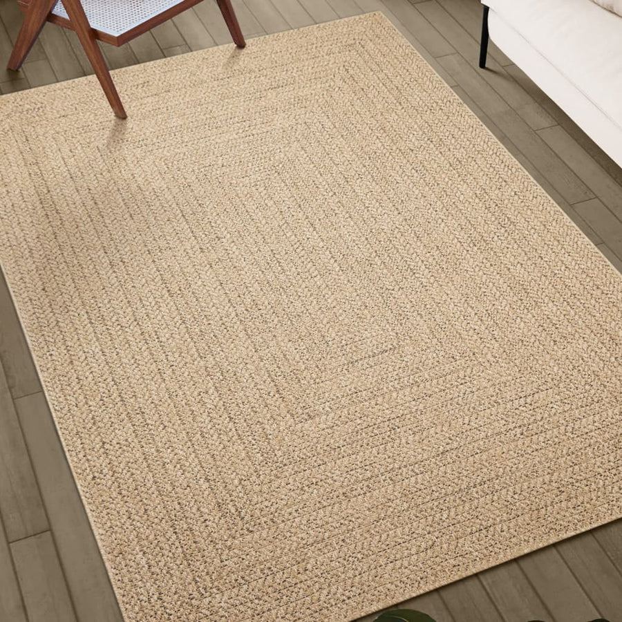 Vloerkleed Voor Binnen En Buiten Jute Look 80 x 150 cm Rechthoekig