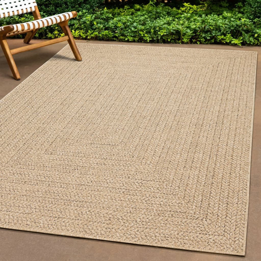 Vloerkleed Voor Binnen En Buiten Jute Look 80 x 150 cm Rechthoekig