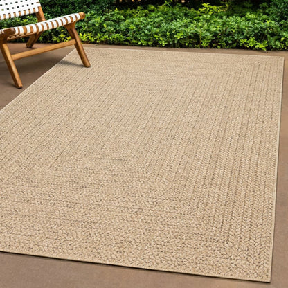 Vloerkleed Voor Binnen En Buiten Jute Look 80 x 150 cm Rechthoekig