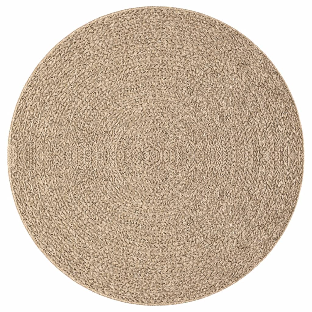 Vloerkleed 160 Cm Voor Binnen En Buiten Jute Look Ø 160 cm Rond