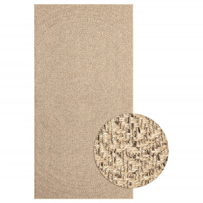 Vloerkleed Voor Binnen En Buiten Jute Look 80 x 150 cm Rond Rechthoekig