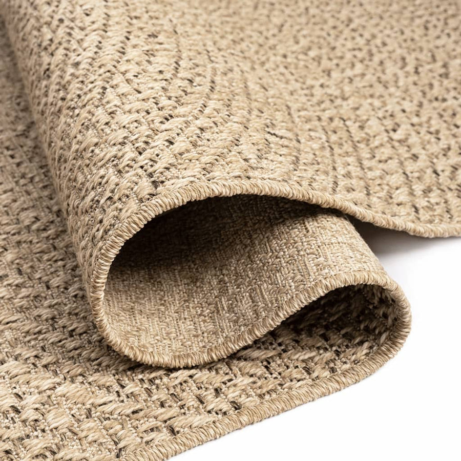 Vloerkleed Voor Binnen En Buiten Jute Look 80 x 150 cm Rond Rechthoekig