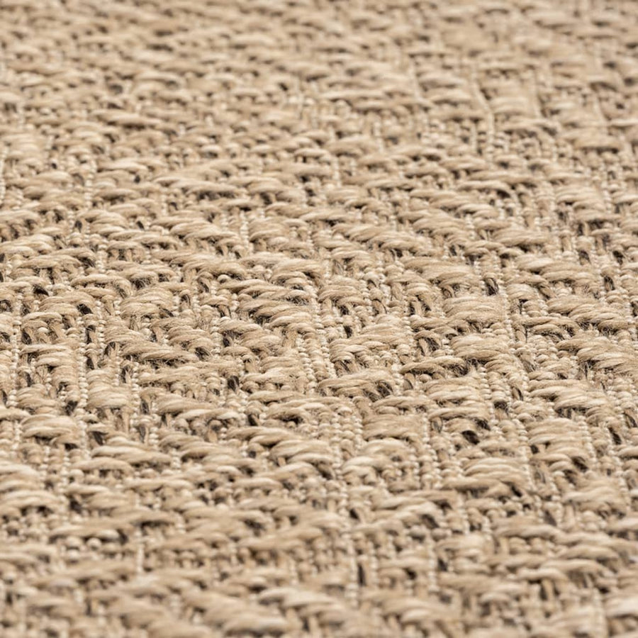 Vloerkleed Voor Binnen En Buiten Jute Look 80 x 150 cm Rond Rechthoekig