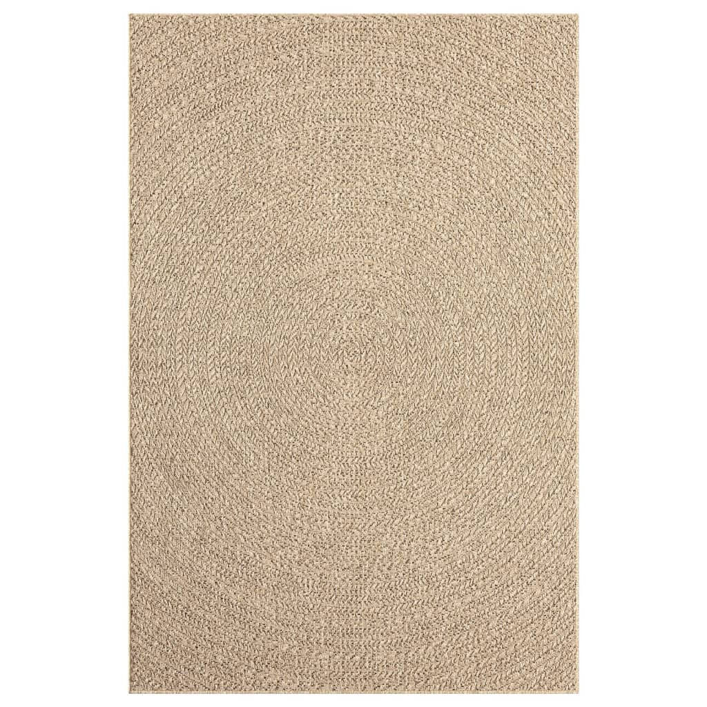 Vloerkleed Voor Binnen En Buiten Jute Look 140 x 200 cm Rond Rechthoekig