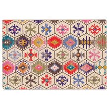 Vloerkleed Wasbaar Anti-Slip Meerkleurig Blauw En Wit 120 x 180 cm