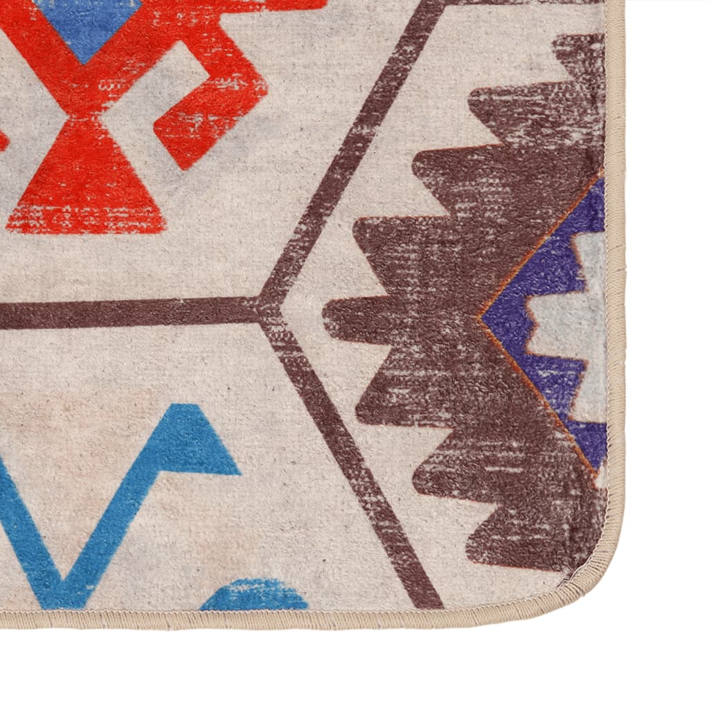 Vloerkleed Wasbaar Anti-Slip Meerkleurig Blauw En Wit 160 x 230 cm