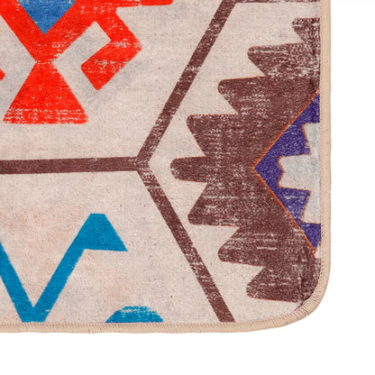 Vloerkleed Wasbaar Anti-Slip Meerkleurig Blauw En Wit 160 x 230 cm