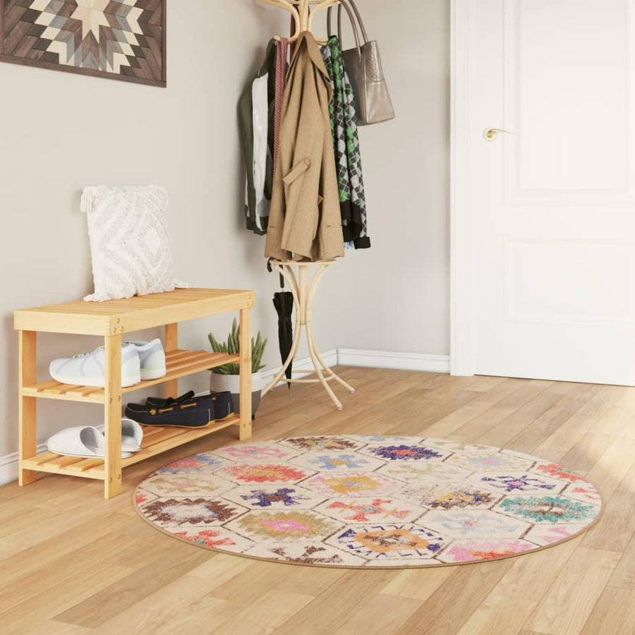 Vloerkleed wasbaar Ø 120 cm meerkleurig
