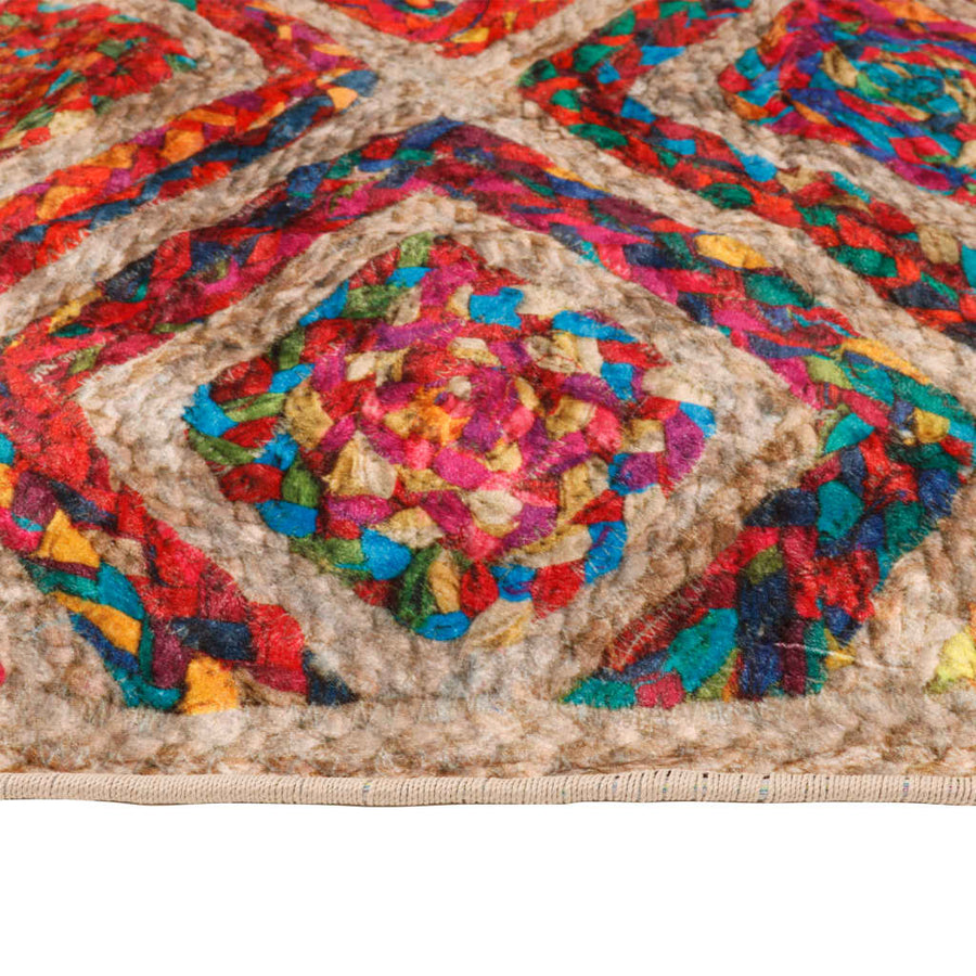 Vloerkleed Wasbaar Anti-Slip Meerkleurig Multikleur 120 x 180 cm