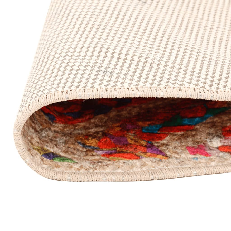 Vloerkleed Wasbaar Anti-Slip Meerkleurig Multikleur Ø 120 cm