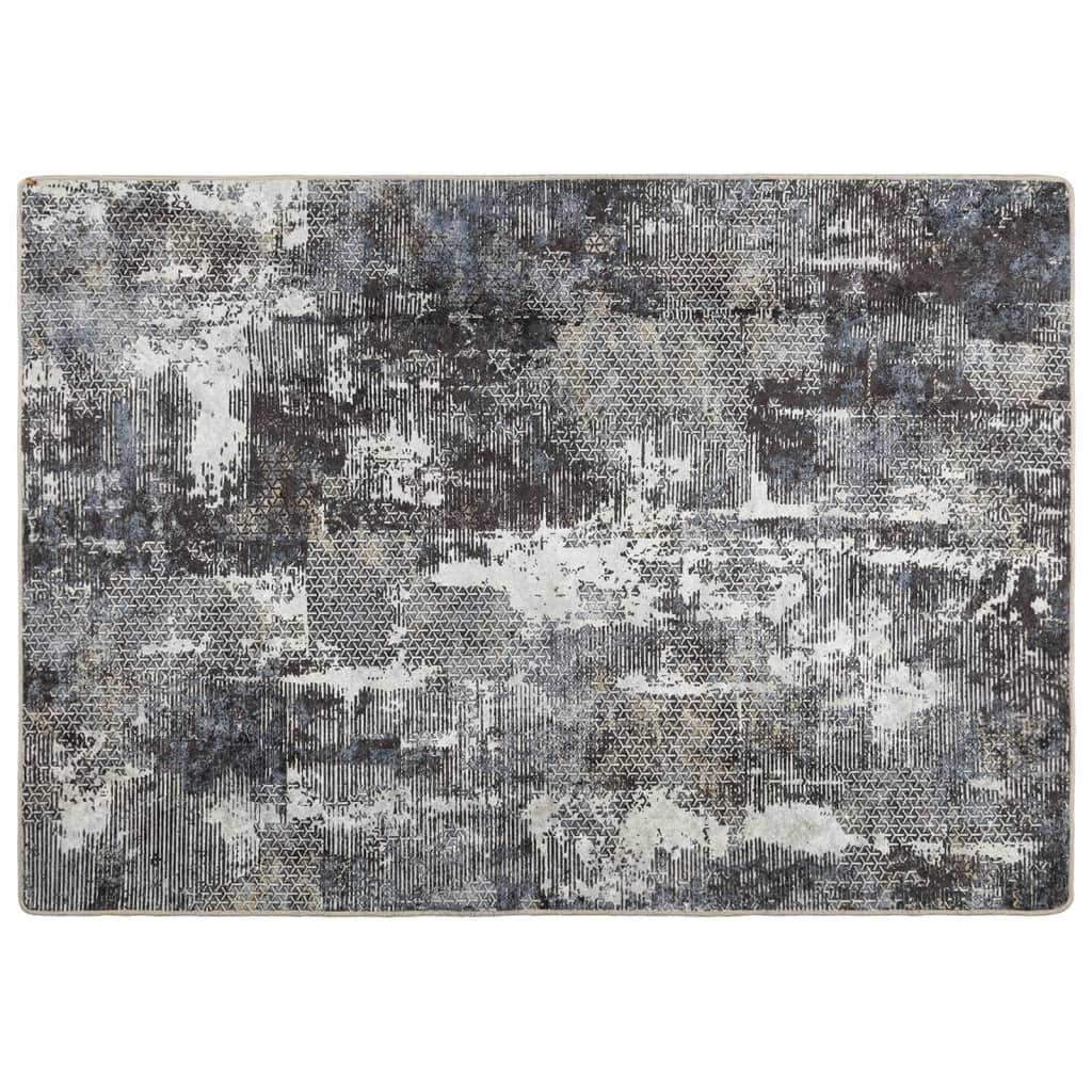 Vloerkleed Wasbaar Anti-Slip Meerkleurig Zwart En Wit 80 x 150 cm