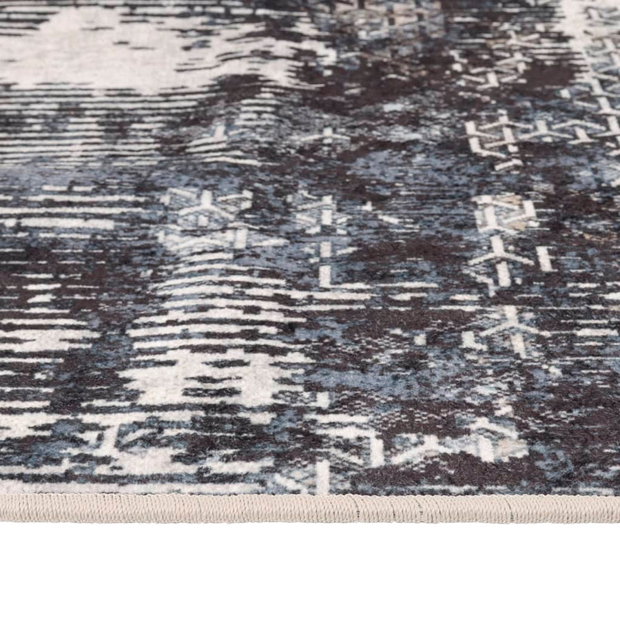Vloerkleed Wasbaar Anti-Slip Meerkleurig Zwart En Wit 80 x 150 cm