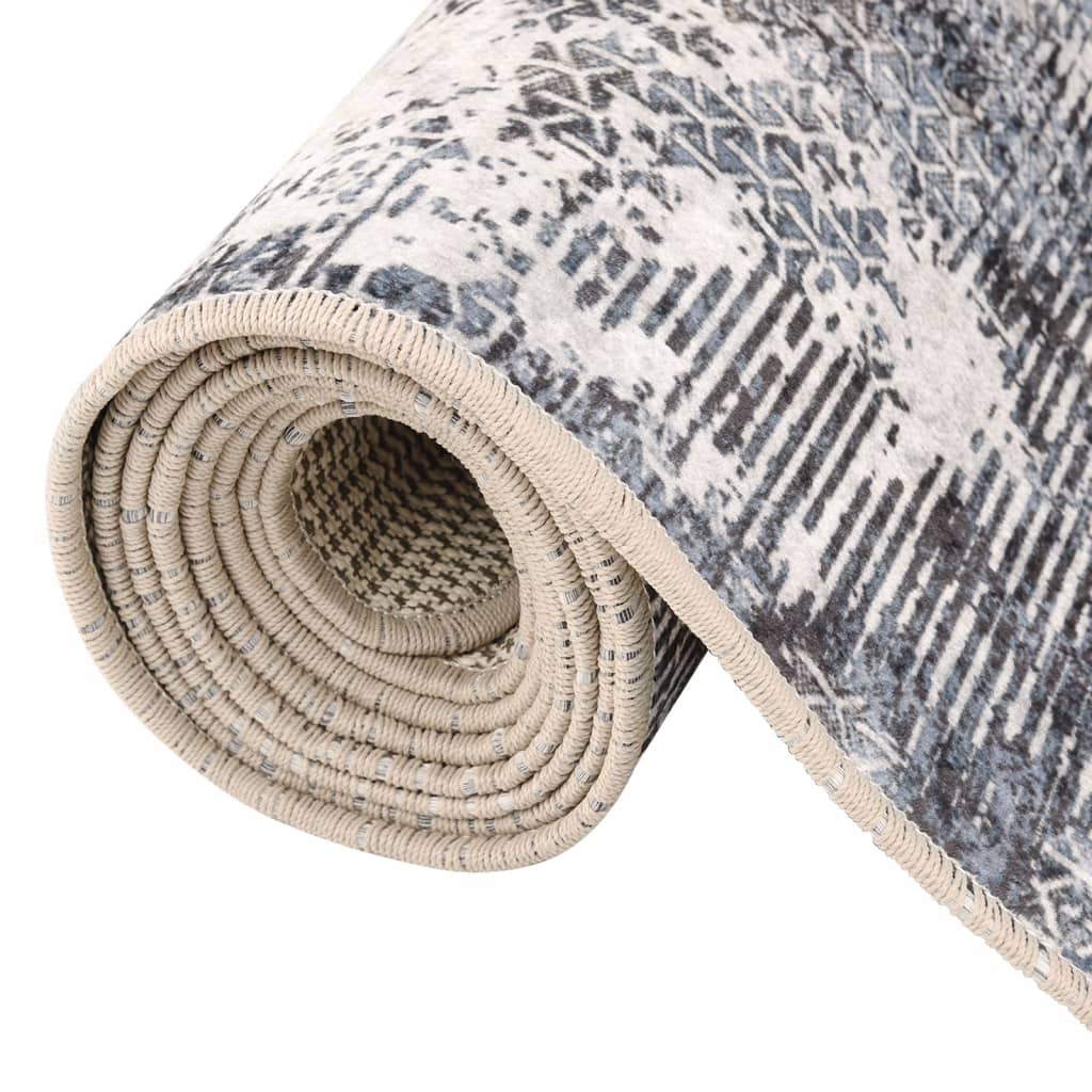 Vloerkleed Wasbaar Anti-Slip Meerkleurig Zwart En Wit 80 x 300 cm