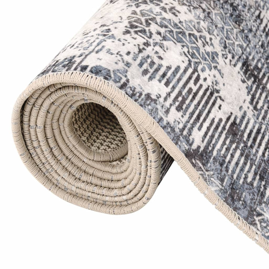 Vloerkleed Wasbaar Anti-Slip Meerkleurig Zwart En Wit 80 x 300 cm