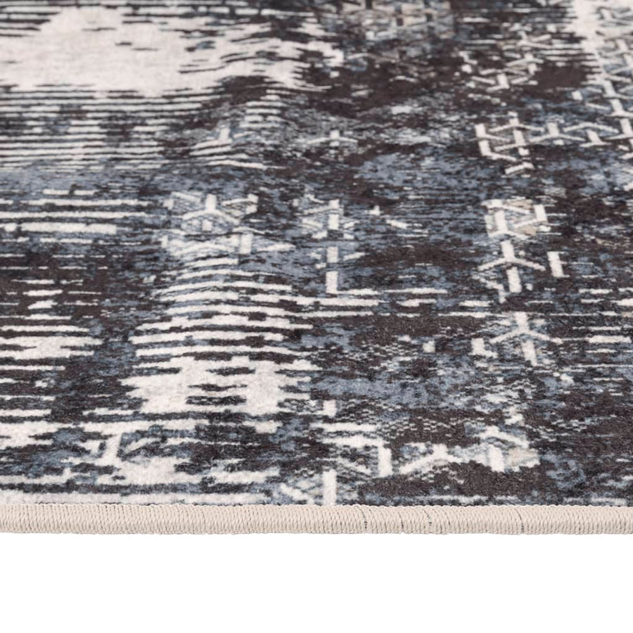 Vloerkleed Wasbaar Anti-Slip Meerkleurig Zwart En Wit 80 x 300 cm