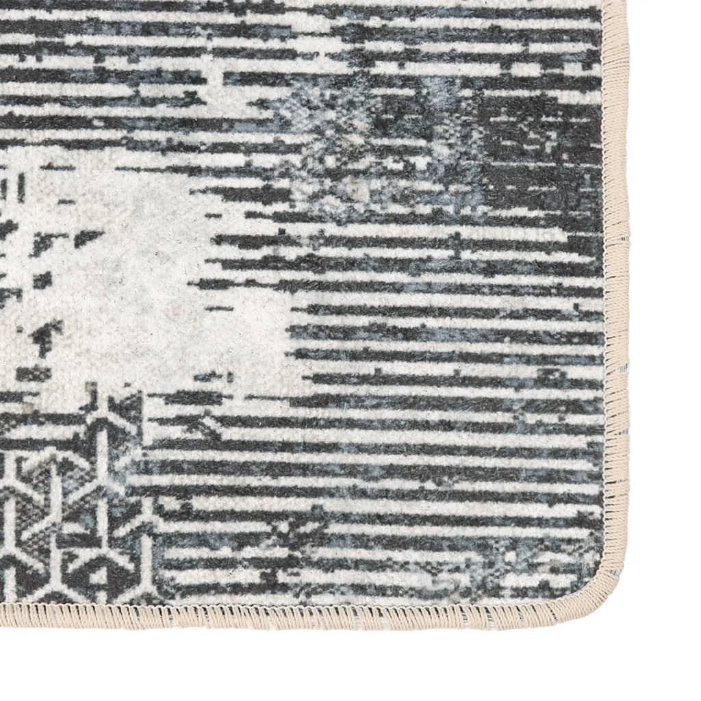 Vloerkleed Wasbaar Anti-Slip Meerkleurig Zwart En Wit 160 x 230 cm