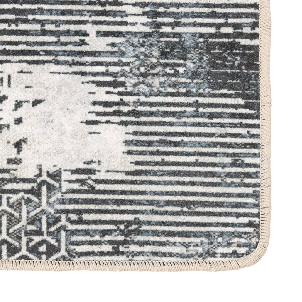 Vloerkleed Wasbaar Anti-Slip Meerkleurig Zwart En Wit 190 x 300 cm