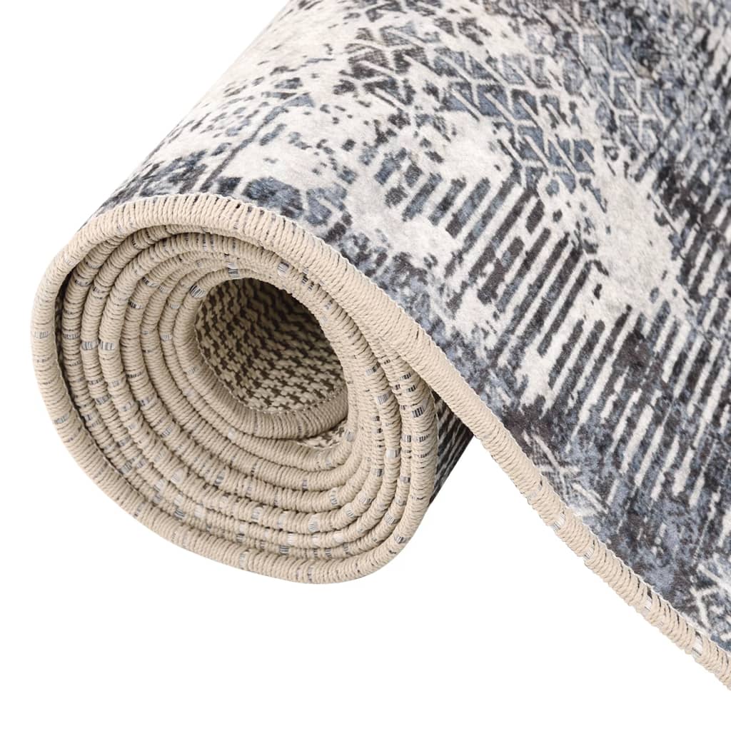 Vloerkleed Wasbaar Anti-Slip Meerkleurig Zwart En Wit 190 x 300 cm