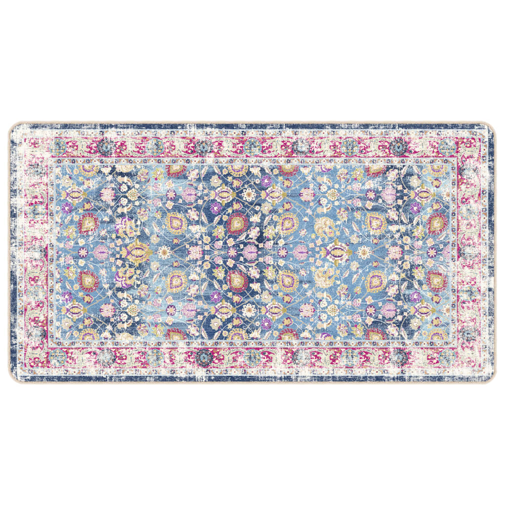Vloerkleed Wasbaar Anti-Slip Meerkleurig Blue And Pink 80 x 150 cm