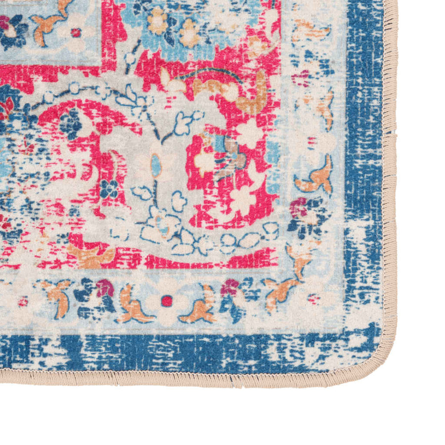 Vloerkleed Wasbaar Anti-Slip Meerkleurig Blue And Pink 80 x 150 cm