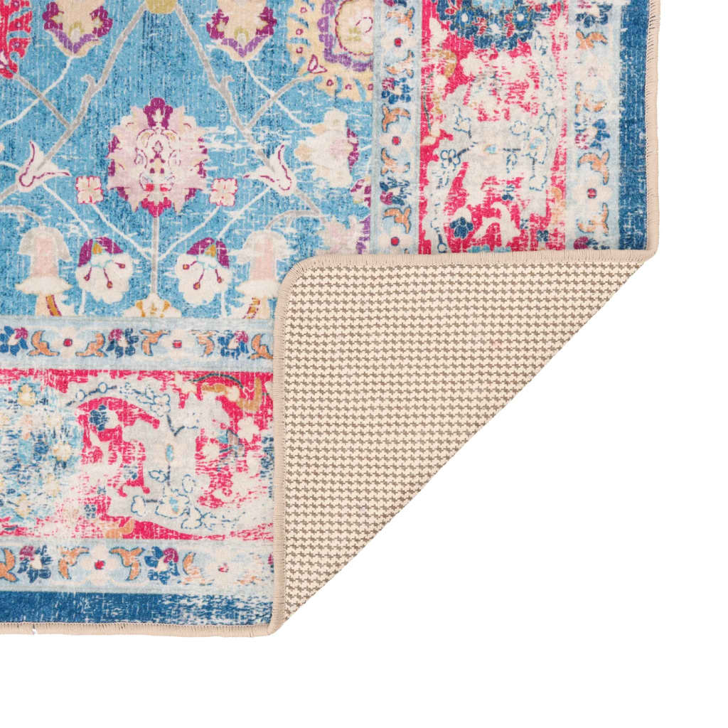 Vloerkleed Wasbaar Anti-Slip Meerkleurig Blue And Pink 80 x 150 cm