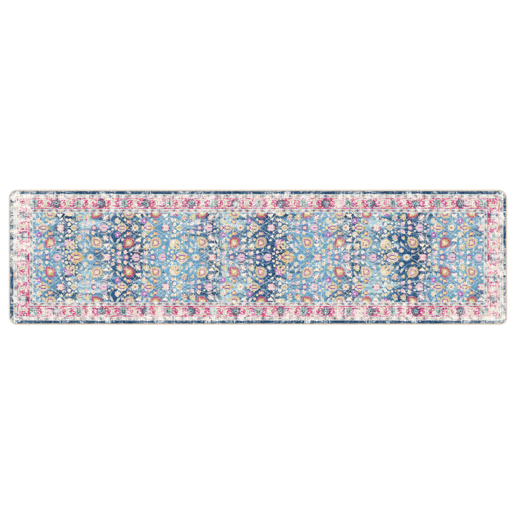 Vloerkleed Wasbaar Anti-Slip Meerkleurig Blue And Pink 80 x 300 cm