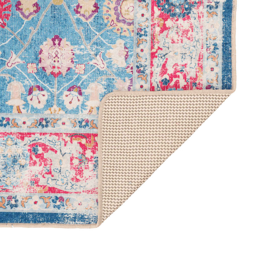Vloerkleed Wasbaar Anti-Slip Meerkleurig Blue And Pink 80 x 300 cm