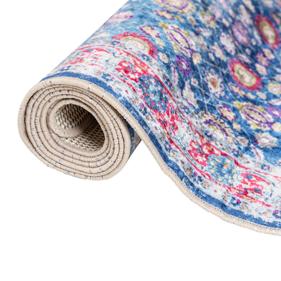 Vloerkleed Wasbaar Anti-Slip Meerkleurig Blue And Pink 80 x 300 cm