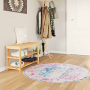 Washable anti-slip rug Ø 120 cm multicolour
