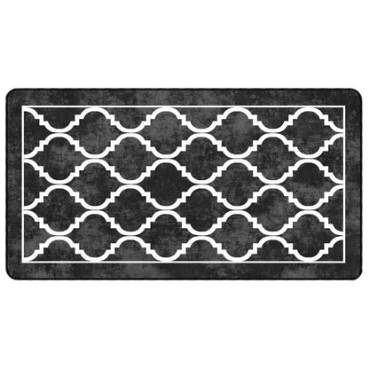 Vloerkleed Wasbaar Anti-Slip En Wit Zwart En Donkergrijs 80 x 150 cm
