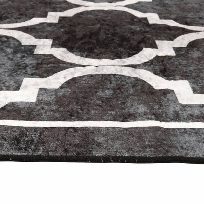 Vloerkleed Wasbaar Anti-Slip En Wit Zwart En Donkergrijs 80 x 150 cm