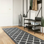 Washable Anti-Slip Runner Rug 80x300 cm Black and White