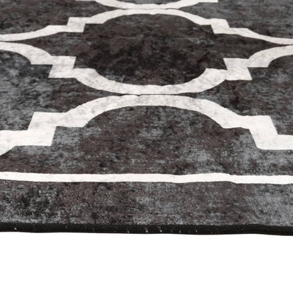 Vloerkleed Wasbaar Anti-Slip En Wit Zwart En Donkergrijs 120 x 180 cm