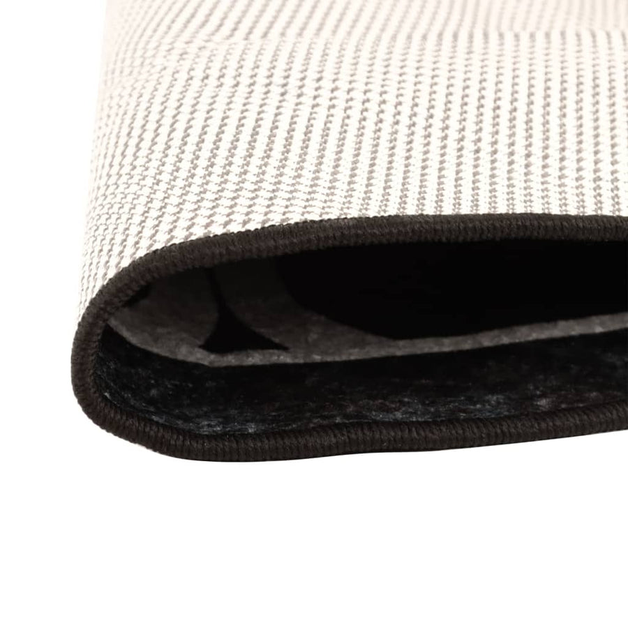 Vloerkleed Wasbaar Anti-Slip En Wit Zwart En Donkergrijs Ø 120 cm