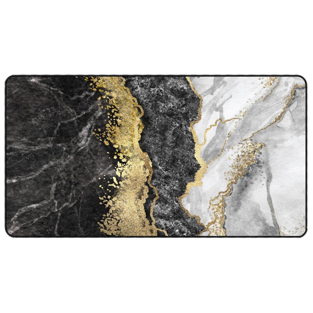 Vloerkleed Wasbaar Anti-Slip Meerkleurig Goud En Wit 80 x 150 cm