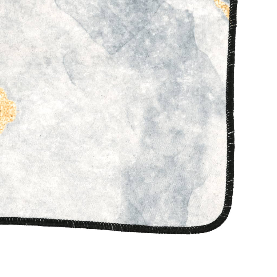 Vloerkleed Wasbaar Anti-Slip Meerkleurig Goud En Wit 120 x 180 cm