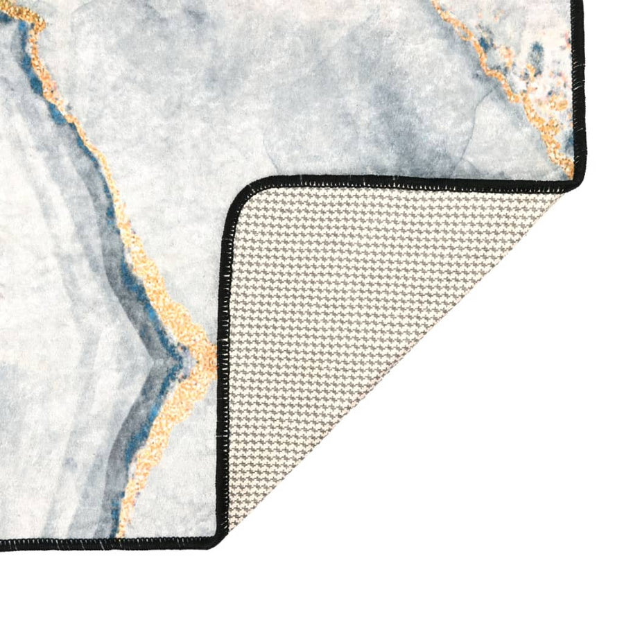 Vloerkleed Wasbaar Anti-Slip Meerkleurig Goud En Wit 120 x 180 cm