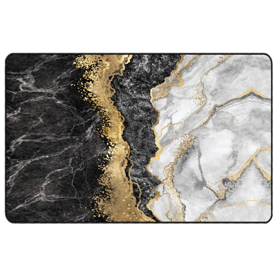 Vloerkleed Wasbaar Anti-Slip Meerkleurig Goud En Wit 190 x 300 cm