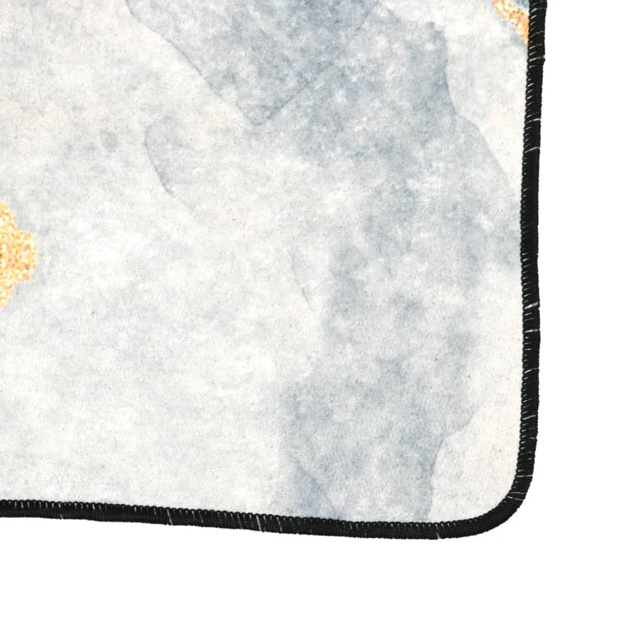Vloerkleed Wasbaar Anti-Slip Meerkleurig Goud En Wit 190 x 300 cm