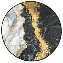 Vloerkleed Wasbaar Anti-Slip Meerkleurig Goud En Wit Ø 120 cm