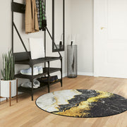 Vloerkleed rond Ø 120 cm meerkleurig wasbaar anti-slip