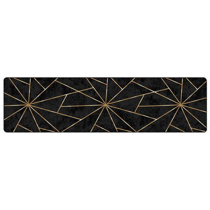 Vloerkleed Wasbaar Anti-Slip Kleurig Zwart En Goud 80 x 300 cm