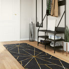 Vloerkleed 80x300 cm zwart goud