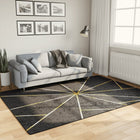 Vloerkleed 160x230 cm zwart goud
