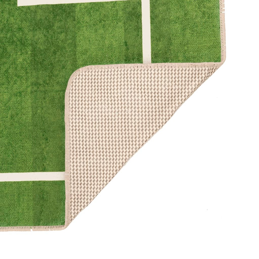 Kindervloerkleed Voetbalveld Wasbaar Antislip 160X230 Cm Groen