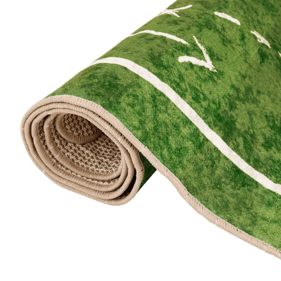 Kindervloerkleed Voetbalveld Wasbaar Antislip 160X230 Cm Groen