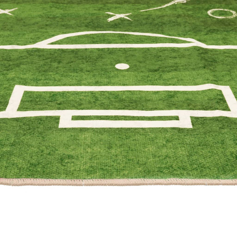 Kindervloerkleed Voetbalveld Wasbaar Antislip 160X230 Cm Groen
